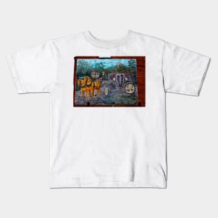 Horse And Carriage Mural Kids T-Shirt